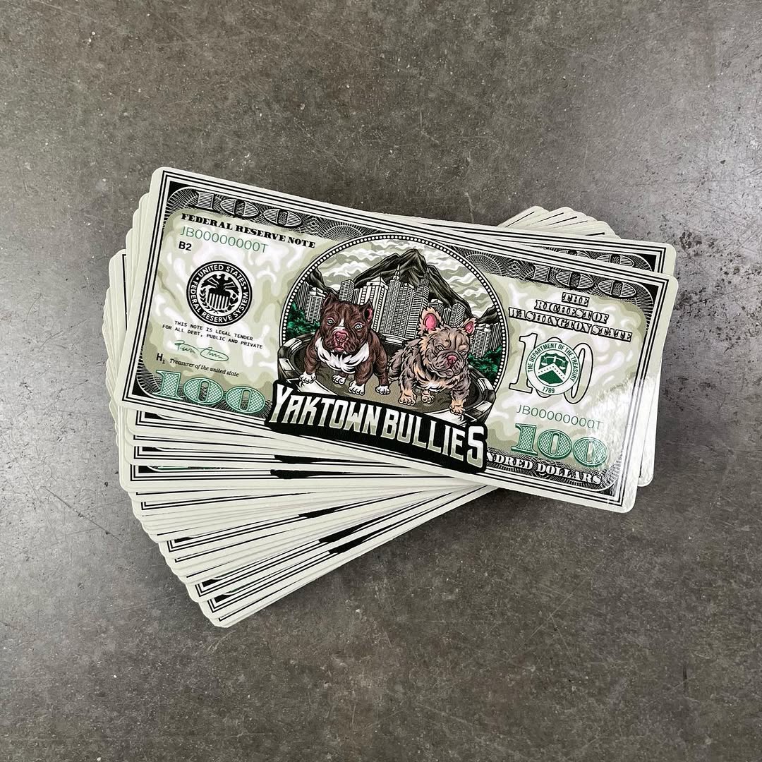 Instagram: Dollar bills 💸💸

@yaktownbullies 🔥
.
#customstickers #stickers #stickershop #sticker #customdecals #decals #vinylstickers #smallbusiness #custom #vinyldecals #vinyl #labels #cuttingsticker #logo #customsticker #cardecals #stickerart #stickersale #stickercustom #stickerdesign #customlabels #decal #art #graphicdesign #tattoo #decalsticker #design #stickerporn #cartoon #fuegostickers🔥